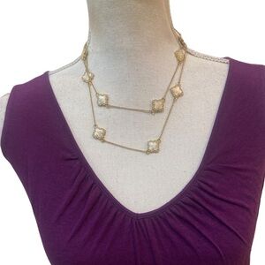 Boutique fine costume gold tone delicate necklace enamel crystal diamonds